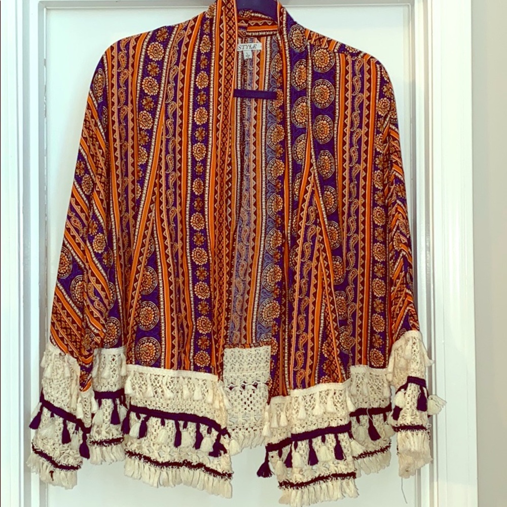 Style - Vintage Pattern Print - Short Kimono